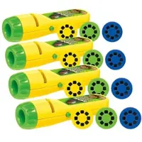 Playtastic 4er-Set Projektor-Taschenlampen für Kinder, mit 4x 24 Tier-Bilder