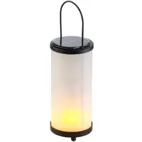 Lunartec Solar-LED-Laterne, Glas/Metall, realistischer Fackel-Effekt, 96 LEDs