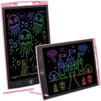 INFACTORY 2er-Set LCD-Schreibtafel 30cm / 12",inkl. Stift,rosa,multicolor