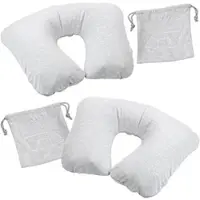 Pearl 2er-Set aufblasbare Nackenhörnchen, abnehmbarer Polycotton-Bezug, grau