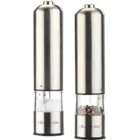 Rosenstein & Söhne Elektrische Salz- /Pfeffermühle mit Keramik-Mahlwerk, 22,5 cm, 2er-Set
