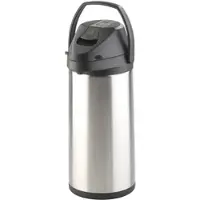 Rosenstein & Söhne Doppelwandige Vakuum-Isolierkanne mit Pumpsystem, Edelstahl, 5 Liter