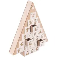 INFACTORY Adventskalender "Baum" zum Befüllen, wiederverwendbar, Holz