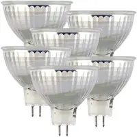 Luminea 6er-Set LED-Glas-Spots, GU5.3, 6W (ersetzt 40W), 500lm, tageslichtweiß