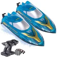 Simulus 2er-Set RC-Boot mit LED-Licht, ferngesteuert, bis 30 km/h
