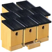 ROYAL GARDINEER 8er-Set Tannenholz-Nistkästen für Wildvögel, 22x14x12 cm, vormontiert