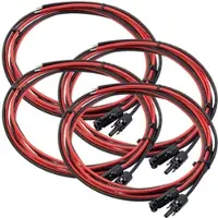 Revolt 4er-Set Solarmodul-Verbindungskabel, 4 mm2 Leitungsquerschnitt, 3 m