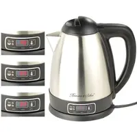 Rosenstein & Söhne Edelstahl-Wasserkocher mit Temperatur-Wahl, 1,8 Liter, 1.800 Watt