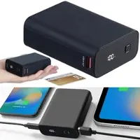 Revolt Ultrakompakte Powerbank im Kreditkarten-Format, 20.000mAh, LED-Display