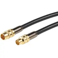 Auviso Premium-HDTV-Antennenkabel, Koaxial-Stecker, 3 m, schwarz, 105 dB