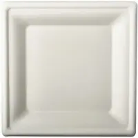Papstar 500 Teller, Zuckerrohr "pure" eckig 20 cm x 20 cm weiss