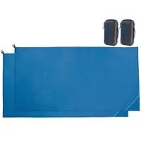 Pearl 2er Mikrofaser-Handtuch mit Tasche,schnell trocknend,200 x 100 cm,blau