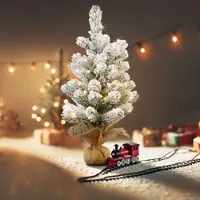 INFACTORY Beleuchteter Deko-Weihnachtsbaum mit Schnee, 50 LEDs, 56 cm, USB