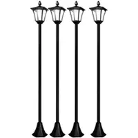 ROYAL GARDINEER 4er-Set Solar-LED-Laternen, 2 Meter hoch, PIR- & Licht-Sensor, 200 lm