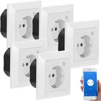 Luminea Home Control WLAN-Unterputz-Steckdose mit App, für Siri, Alexa & GA, 5er Pack