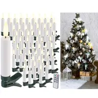 Lunartec 60er-Set LED-Weihnachtsbaumkerzen mit täuschend echter Flamme, weiß