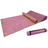 Newgen medicals 2er-Set Jute-Yoga- & Gymnastikmatten, gepolstert, Tragegurt, 183x61 cm