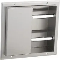 Bobrick B-386 WC-Papierrollenhalter für 2 x 2 Rollen, Trennwandmontage 1 Spender