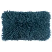 PAD Dekokissen "Glory", petrol, unifarben, B:30cm L:50cm, Lammfell, Polyester, Dekokissen_Sitzkissen_Kissenhüllen, Dekokissen, Echtfell