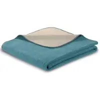 Biederlack Wohndecke Melange Doubleface 150x200 cm | teal-stone - blau