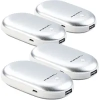 Pearl 4er-Set 2in1-Powerbank mit Handwärmer, 4.000 mAh, 3 Temperaturstufen