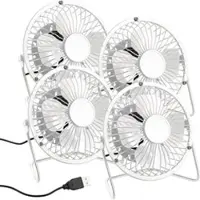 Sichler Haushaltsgeräte 4er-Set Mini-USB-Tischventilatoren, Vollmetall, neigbar um 360°, 2,5 W