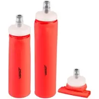 Speeron 2er-Set Faltbare Trinkflaschen, gerader Boden, 300 + 500 ml, orange