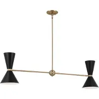 Kichler Elstead Phix Pendelleuchte E27 4-fach Schwarz und Champagnerbronze Schwarz