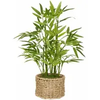 WDMT Kunstpflanze Bambus – 46 cm hoch – Pflegefreie Dekopflanze – Grün