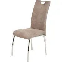 Die Möbelfundgrube Polsterstuhl beige Metallgestell - Microfaser - SUSI
