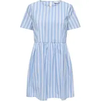 JDY Kleid "Mio" in Hellblau/ Weiß - XL