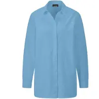 Goldner Baumwollbluse mit Hemdkragen in blau | Gr.: 50
