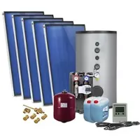 SUNEX Solarpaket AMX 2.0, Aufdachmontage 10,00m2 mit Solarspeicher 500L, 2 WT