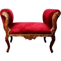 Casa Padrino Barock Schemel Hocker Bordeaux / Braun - Sitzbank Möbel