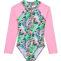 Color Kids Swimsuit W. Long Sleeve AOP 720374 mediterranea (9917) 110