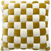 Fonq Knitt Zierkissen 50 x 50 cm - Mustard