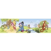 Disney Selbstklebende Tapetenbordüre Pu Der Bär Grün und Blau 14 x 500 cm 600009