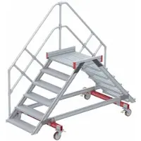 Euroline 512 mobiler Überstieg 45° Stufenausführung Alu gerieft Stufenbreite 800mm 6 Stufen