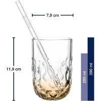 Leonardo Gocce Caramel Macchiato Gläser mit Glastrinkhalm (2)