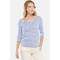 Armor Lux Streifenshirt 3/4-Arm Damen Weiß Sternblau Mariniere Gestreift