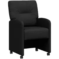 vidaXL Esszimmerstühle mit Rollen 2 pcs Schwarz 57 x 67 x 95 cm Stoff