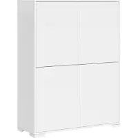 Itamoby Lumina 4-türiges Hochschrank-Sideboard 90x35x120 cm, Hochglanzweiß