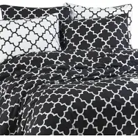 L'essentiel Maison , Madalyon - Black, Ranforce King-Size-Bettbezug-Set (FR), 100 % BAUMWOLLE RANFORCE, Schwarz, 240 x 220 cm