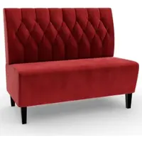 BIG Möbel Gastro Sitzbank Paris | 200 cm breit | Samtstoff in Rot | Diamant | Dinerbank