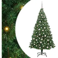 vidaXL Künstlicher Weihnachtsbaum mit 300 LEDs mit Ständer Grün 210 cm