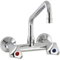 Kbs Mischbatterie mit Schwenkhahn 1/2 Zoll Wasseranschluß Zweiloch Wandmontage