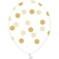 Party Deco Balloons 30cm, Dots, Crystal Clear (1 pkt / 6 pc.)