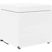 vidaXL Hocker Weiß 41 x 41 x 40 cm Kunstleder und Engineering Holz