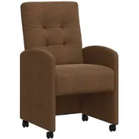 vidaXL Esszimmerstühle mit Rollen 2 stk. Kunstwildleder Braun