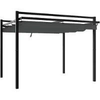 vidaXL Gartenpavillon mit Ausziehbarem Dach Anthrazit 3x3 m Aluminium